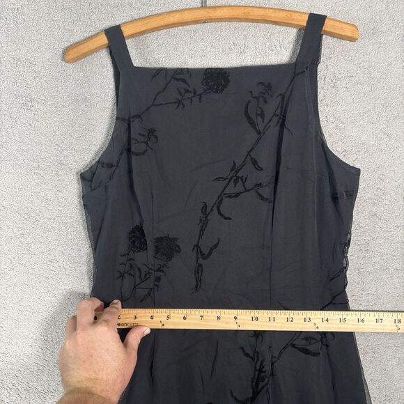 VNTG Helene Blake Women’s Dress Size M Layered Chiffon Velvet Burnout Whimsigoth - Picture 7 of 14